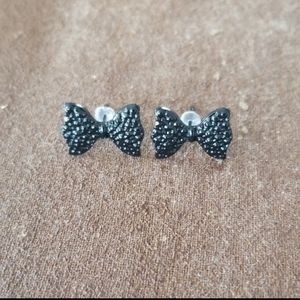 Black Bow Earrings